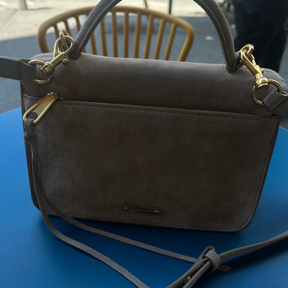 Rebecca Minkoff Darren Small Messenger Taupe Suede Handbag - Picture 5 of 6